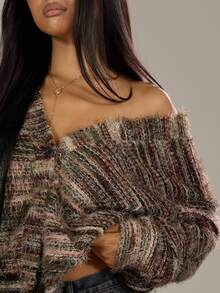 MUSERA Áo khoác cardigan dáng rộng, chất liệu dệt họa tiết, thích hợp cho mùa xuân, phong cách thường ngày Y2K, thập niên 90, kẻ sọc, đi sân bay, nghỉ lễ, dáng rộng, thích hợp cho mùa tựu trường, thời trang đường phố, mùa đông, mặc hàng ngày, công sở, thanh lịch, áo len mùa hè, mùa xuân. - Nhiều màu - Xem 2