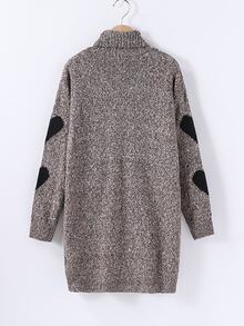 SHEIN 青少年女孩針織洋裝，秋冬新品，深灰色，可愛風格 - 卡其色 - 查看 2