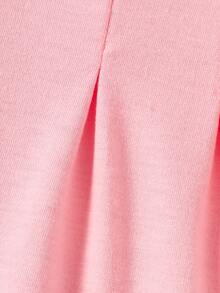 Souflis Souflis 1pc Baby Girls Pink Casual Dress, With Rib Collar And Cuffs, Suitable For Everyday Wear, Outdoor, Sports, And Party - Pink - View 5