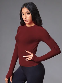 Gameset SHEIN Sport 女士字母条纹印花抽绳连帽无袖休闲运动 T 恤健身背心 - 酒紅色 - 查看 5