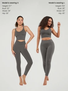 GLOWMODE FeatherFit™ Camiseta de tirantes corta con espalda en U para actividades de bajo impacto, yoga y uso diario en otoño e invierno - Gris Oscuro - Ver 9