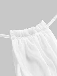 SHEIN MOD Women's White Color Halter Neck Fish Tail Hem Long Dress,Prom Dress,Fall Dresses, Wedding Guest Dress - White - View 4
