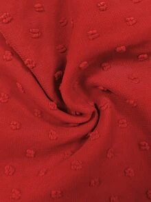 EMERY ROSE Blusa casual de unicolor de manga corta para mujer, adecuada para el verano - Rojo - Ver 4