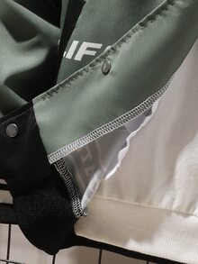 SHEIN 1件印花背心，適合青少年男孩，休閒背心男孩圖案夾克男孩秋季夾克，秋冬休閒，返校畢業白色 - 灰色 - 查看 4