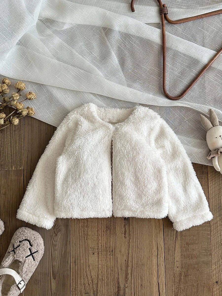 SHEIN Baby Girls Toddler/Newborn (0-3Y) Casual Lightweight Hooded Jacket For Spring/Summer Daily Wear Fall Winter