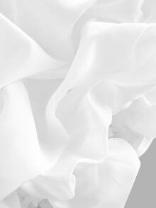 SHEIN MOD Váy ngắn organza viền phồng màu trắng ôm sát dành cho nữ, ngày lễ tình nhân - trắng - Xem 4