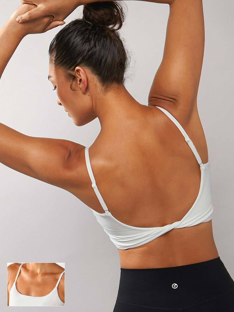 GLOWMODE FeatherFit™ Knot Going Anywhere Twisted Backless Tank Top Light Support Low Impact Yoga Pilates Daily Gym Spring Summer