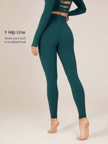 GLOWMODE 26" FeatherFit™ High Expectations Super High-Waist Pocket Leggings Gym  Spring Summer - Dark Green - View 3