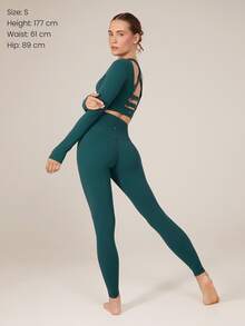 GLOWMODE 26" FeatherFit™ High Expectations Super High-Waist Pocket Leggings Gym  Spring Summer - Dark Green - View 9