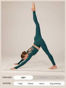 GLOWMODE 26" FeatherFit™ High Expectations Super High-Waist Pocket Leggings Gym  Spring Summer - Dark Green - View 7