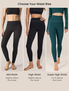 GLOWMODE 26" FeatherFit™ High Expectations Super High-Waist Pocket Leggings Gym  Spring Summer - Dark Green - View 2