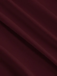 SHEIN MOD 圓領抓皺喇叭袖收腰不對稱下擺酒紅色百搭T恤，秋季 - 酒紅色 - 查看 6