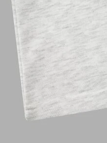 Pantalones rectos de pierna ancha con dobladillo de cordón casual - Gris Claro - Ver 3