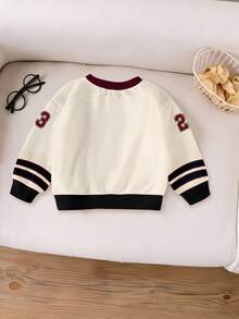 SHEIN Young Boy Casual Sports Style Numeric 23 & California Letter Print Crew Neck Sweatshirt, Fall, Comfortable & Easy To Wear, Suitable For Autumn Layering - Multicolor - View 2
