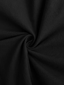 SHEIN 孕妇休闲纯色可调节腰围裤 - 黑色 - 查看 7