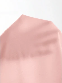Elitara Vestido de dama de honor con hombros descubiertos, drapeado y abertura en el muslo en color rojo borgoña - Rosa Pálido - Ver 7