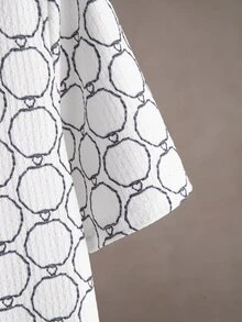 Genlund Men's Summer Casual Vacation Style All-Over Print Short Sleeve Shirt - White - View 4