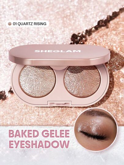 SHEGLAM Prismalight Baked Gelee อายแชโดว์ดูโอ-01 Quartz Rising เครื่องสำอางแบรนด์ความงามและเมคอัพสำหรับผู้หญิงและเด็กผู้หญิง