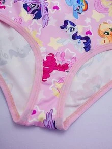 My Little Pony X SHEIN 3pcs/Set Women's Cute Cartoon Horse Print Comfortable Panties - Multicolor - View 6