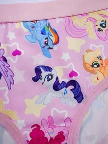 My Little Pony X SHEIN 3pcs/Set Women's Cute Cartoon Horse Print Comfortable Panties - Multicolor - View 4