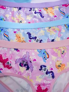 My Little Pony X SHEIN 3pcs/Set Women's Cute Cartoon Horse Print Comfortable Panties - Multicolor - View 3