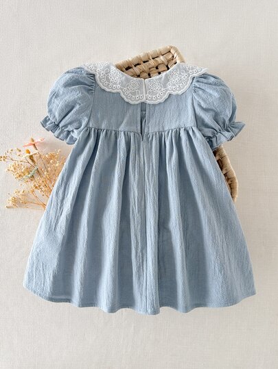 Cozy Pixies Gaun Bayi Perempuan Motif Bunga Lengan Kelopak dengan Pinggang yang Diikat
