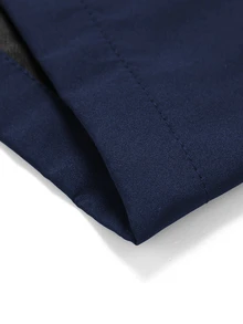 Manfinity Homme Men Light Grey Fabric Hooded Long Sleeve Outdoor Jacket For Sports And Outdoor Activities,Tech Wear Jacket, Fall - Navy Blue - View 7