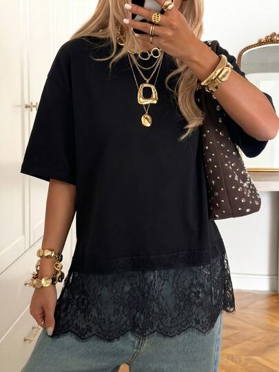 SHEIN EZwear Women T-Shirts,Summer Top