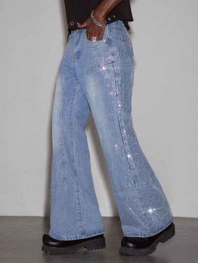 Jeans de mezclilla casuales y versátiles para hombres, para uso diario y viajes, con bolsillo y botón