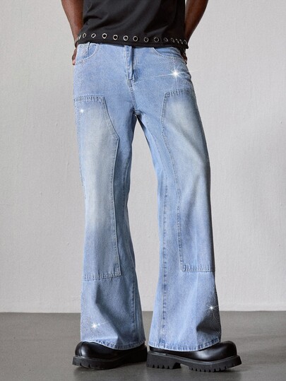 Herren Lässig Vielseitig Alltag Reise Denim Jeans Mit Tasche Und Knopf