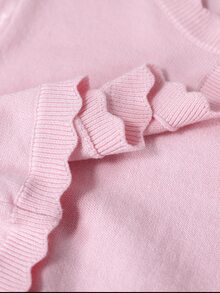 SHEIN Elladie kids Young Girl Fashion Sweet Button Long Sleeve Knit Cardigan Autumn Fall - Pink - View 7