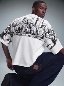 STYNVO Men's Summer Casual Character Print T-Shirt - White - View 2