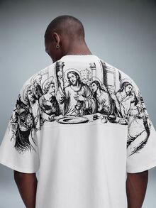STYNVO Men's Summer Casual Character Print T-Shirt - White - View 9