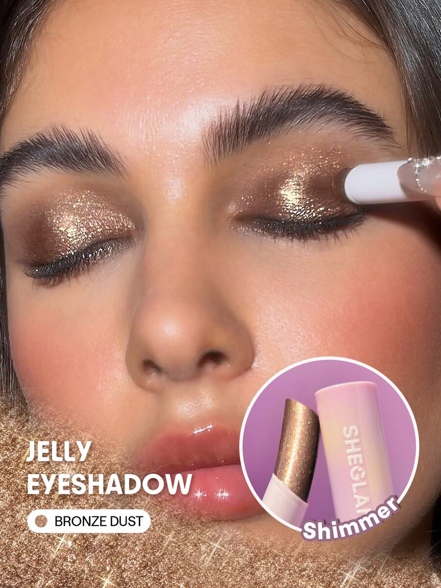 SHEGLAM Crystal Jelly Glaze Eyeshadow Stick-Bronze Dust Glitter Highlighter Brand Beauty Cosmetic Makeup For Women And Girls - Bronze Dust - View 1