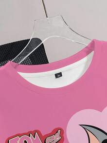TOM & JERRY X SHEIN Plus Size Colorblock Patchwork Cartoon Print Crew Neck Sweatshirt - White - View 5
