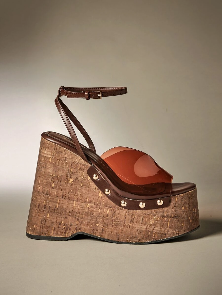 Hauture Women Platforms & Wedge Sandals - Coffee Brown - View 1