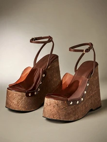 Hauture Women Platforms & Wedge Sandals - Coffee Brown - View 3