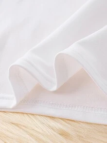 SHEIN 5件組少女休閒牛奶絲面料簡約蝴蝶結背心，舒適且適合秋季外穿 - 白色 - 查看 5