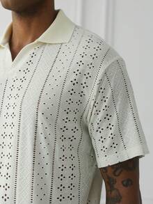 Manfinity Homme Men's Solid Color Casual Versatile Commuting Short Sleeve Polo Shirt,The Best Gift For Your Boyfriend Or Husband. - Beige - View 5