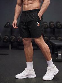 Gym Rark Men's Graphic Patched Drawstring Waist Pocketed Summer Sports Shorts Comfortable Breathable Baggy For Workout Gym Shorts, Lightweight - Multicolor - View 6