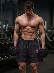 Gym Rark Men's Graphic Patched Drawstring Waist Pocketed Summer Sports Shorts Comfortable Breathable Baggy For Workout Gym Shorts, Lightweight - Multicolor - View 1