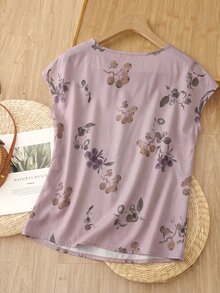 Rusticease Women's Floral Print Casual Matching Decent Daily Wear Formal Family Vacation Shirt Mother Of The Groom Mother Of The Bride Summer Grey And Pink - Khaki - View 2