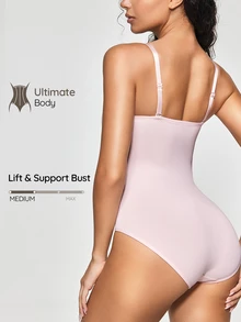 SHAPORA 1pc Women's Bodysuit Shapewear - Baby Pink - View 2