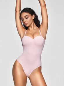 SHAPORA 1pc Women's Bodysuit Shapewear - Baby Pink - View 3