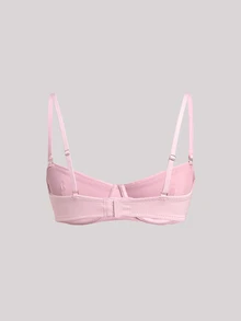 Veilyse 3pcs Solid Color Mesh Underwire Bra, Sexy Comfortable Push-Up Strappy Bra, Women's Lingerie - Multicolor - View 10
