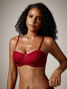 DreamPoppy 3pcs Women's Solid Color Lace Patchwork Sexy Push Up Bra, Lift And Support Small Bust - Multicolor - View 7