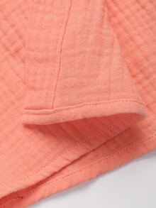 Manfinity Homme Men Solid Button Up Long Sleeve Shirt, Fall, Holiday - Coral Orange - View 5