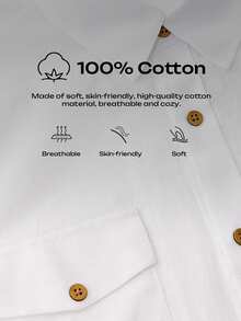 Calmiston Men's Single-Breasted Casual Loose White Shirt With Double Pockets Men Shirts Pocket Button Up Two Long Sleeve For Beach Men,Fall - White - View 2