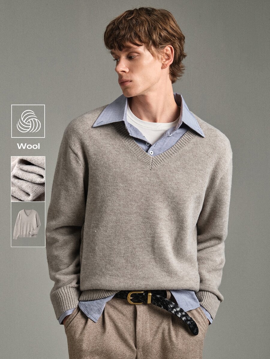 Calmiston Men's Casual Versatile Sweater, Autumn/Winter Formal Old Money