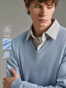 Calmiston Men's Autumn Casual Versatile Solid Color Sweater - Multicolor - View 10